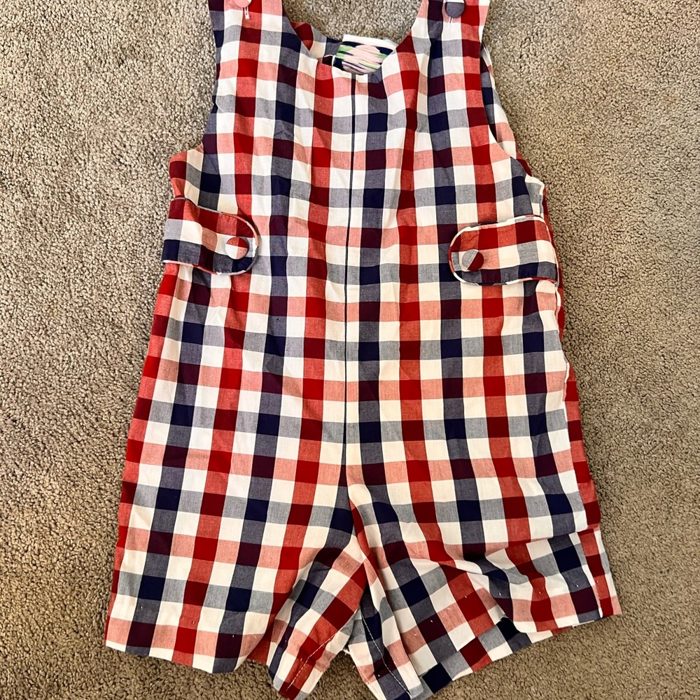 Southern Smocked size 2 Navy/Red Jon Jon